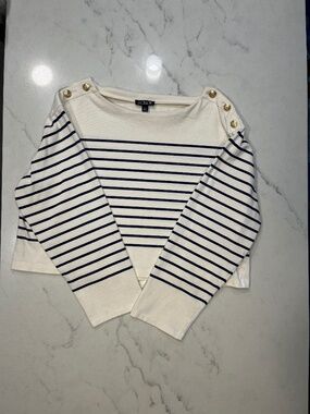 J Crew Nautical cropped long sleeve shirt